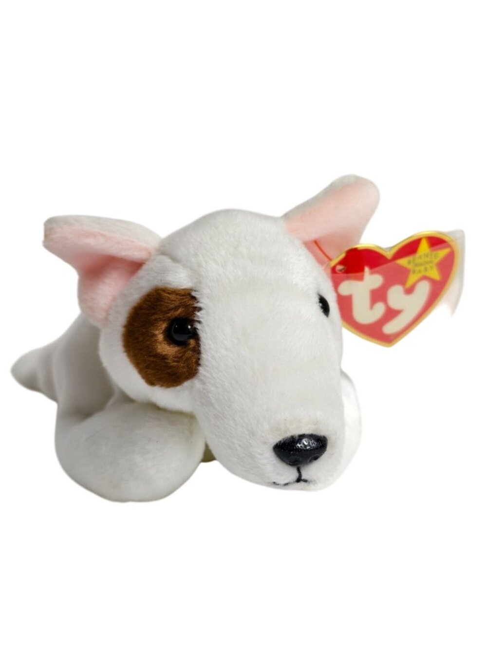 Ty Beanie Baby Butch Terrier White Plush Dog Brown Retired 1998 MWMT Collectors